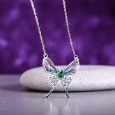 Ethereal Butterfly Crystal Pendant Necklace