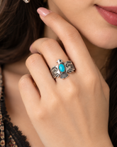 Mystic Stone Vintage Boho Turquoise & Gemstone Statement Rings for Women