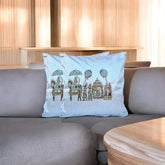 Royal Silver Wedding Block Cushion Covers (Set of 2)