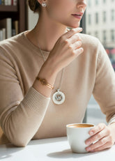 Luxe MK Charm Jewelry Set – Stainless Steel Bracelet, Pendant & Earrings