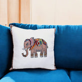 Hand-Painted Elephant Cushion