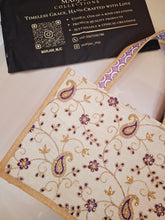 Zohra (زوہرا) Luxe Jute Tote Bag – Purple & Gold Embroidered Handcrafted Tote for Women