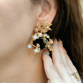 Turkish Floral Stone Earrings – Elegant Bridal & Party Wear