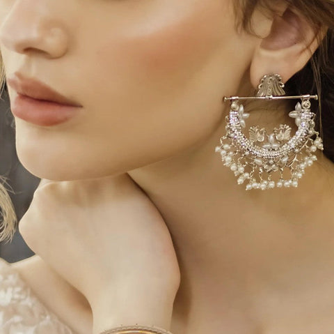 Chandbali Peacock Jhumkas – Handcrafted Elegance for Every Occasion
