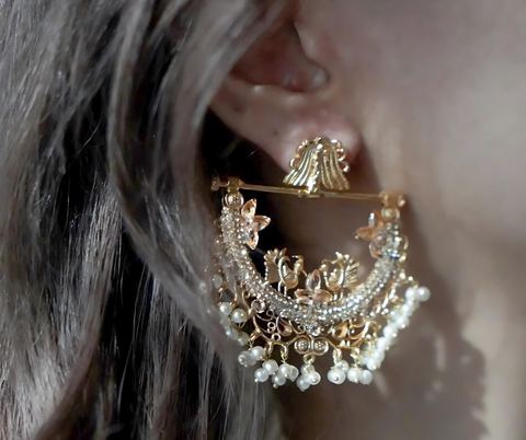 Chandbali Peacock Jhumkas – Handcrafted Elegance for Every Occasion