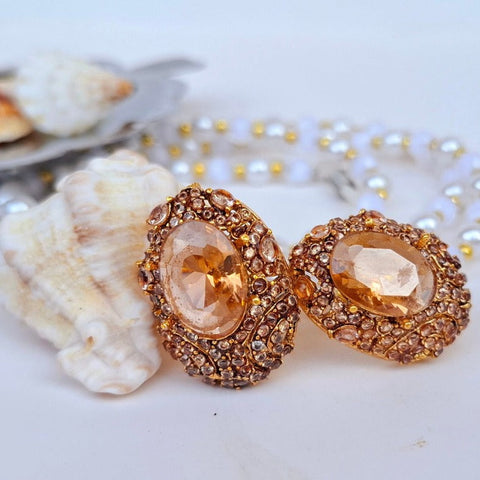Golden Sparkle Stud/Earrings (Diamond Cut)