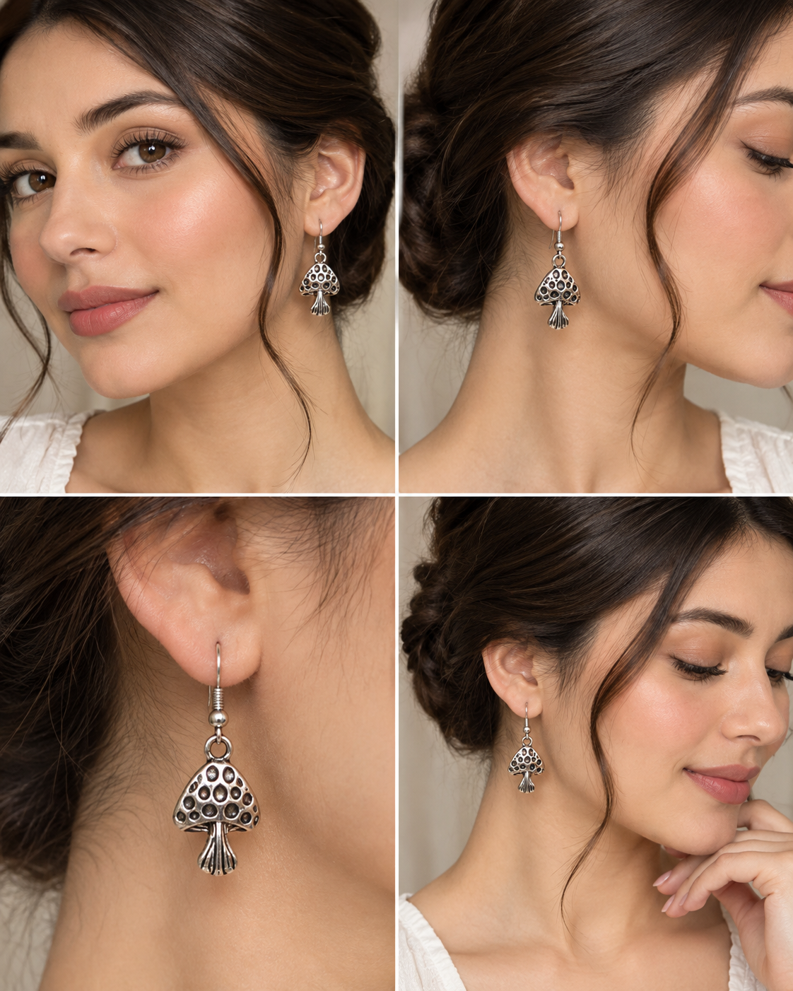 Gothic Charm Earrings Collection | 5-Piece Stylish Silver Set