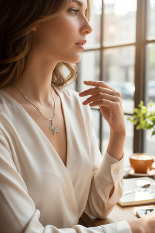 Filigree Butterfly 925 Sterling Silver Necklace