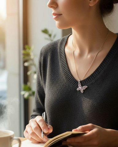 Filigree Butterfly 925 Sterling Silver Necklace