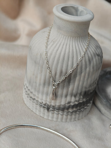 Aura Liquid Teardrop 4-Piece Silver Jewellery Set