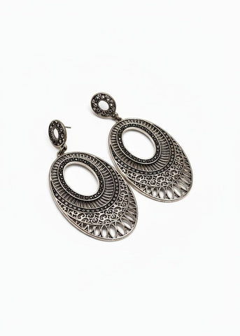 Aurelia Oxidized Silver Jhumka Earrings