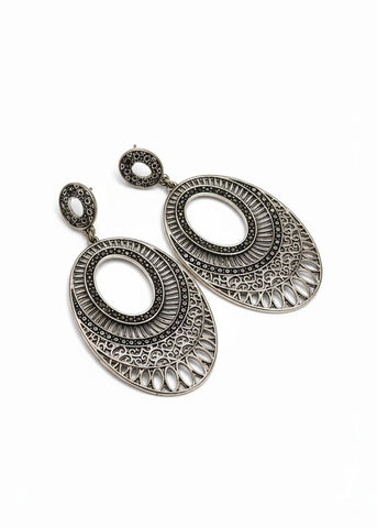 Aurelia Oxidized Silver Jhumka Earrings