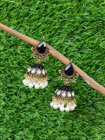 Ayla Black & Gold Pearl Jhumka