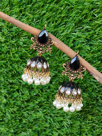 Ayla Black & Gold Pearl Jhumka