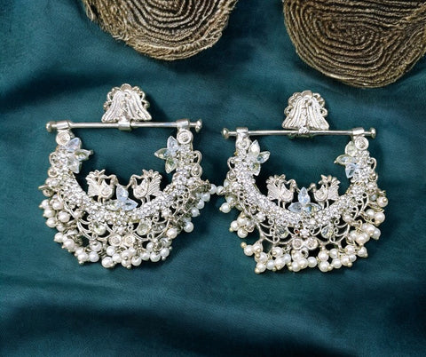 Chandbali Peacock Jhumkas – Handcrafted Elegance for Every Occasion