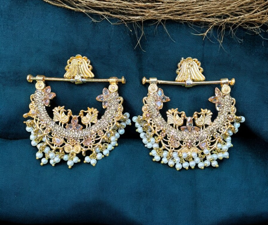 Chandbali Peacock Jhumkas – Handcrafted Elegance for Every Occasion