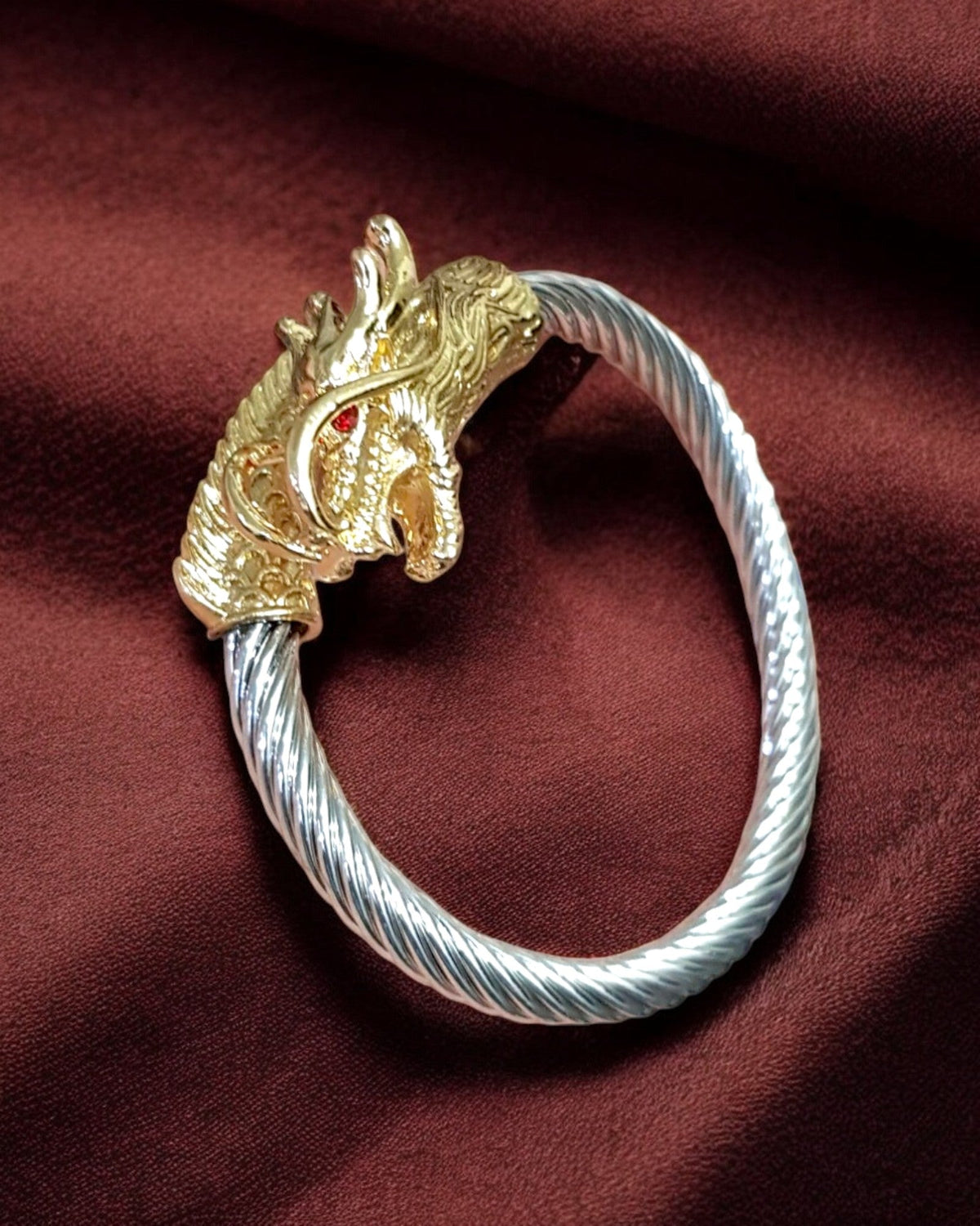 Dragon Fury Cuff Bangle – Titanium Steel Unisex Bracelet