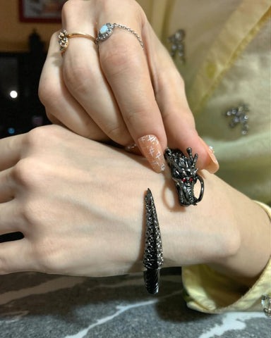 Dragon Fury Cuff Bangle – Titanium Steel Unisex Bracelet
