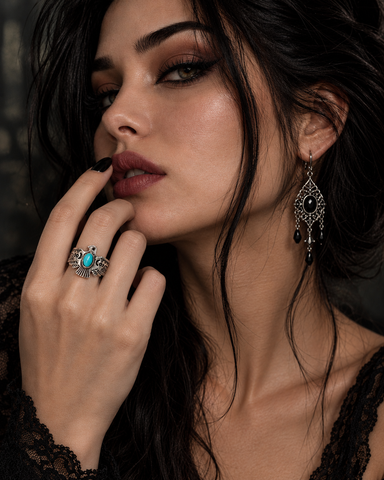Mystic Stone Vintage Boho Turquoise & Gemstone Statement Rings for Women