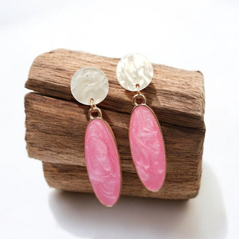 Dual Drop Epoxy Dangle Earrings – Elegant Resin Chic