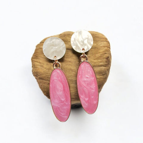 Dual Drop Epoxy Dangle Earrings – Elegant Resin Chic