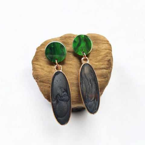 Dual Drop Epoxy Dangle Earrings – Elegant Resin Chic