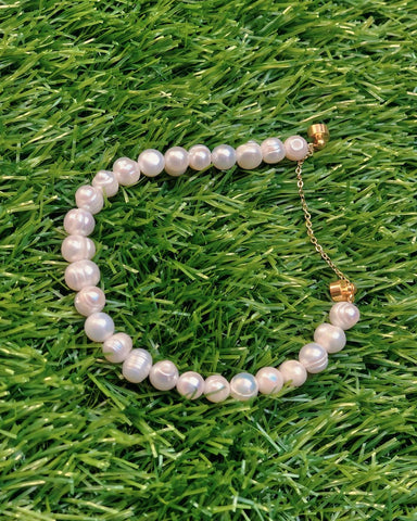 Natural Freshwater Pearl Bracelet – 14k Gold Magnetic Clasp Women’s Jewelry