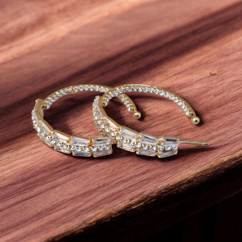 Zirconia Crescent Sparklers (Gold)