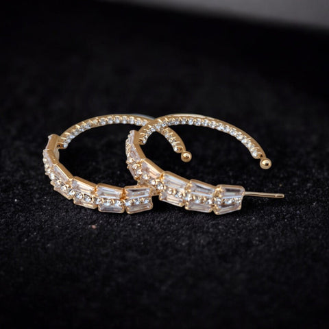Zirconia Crescent Sparklers (Gold)