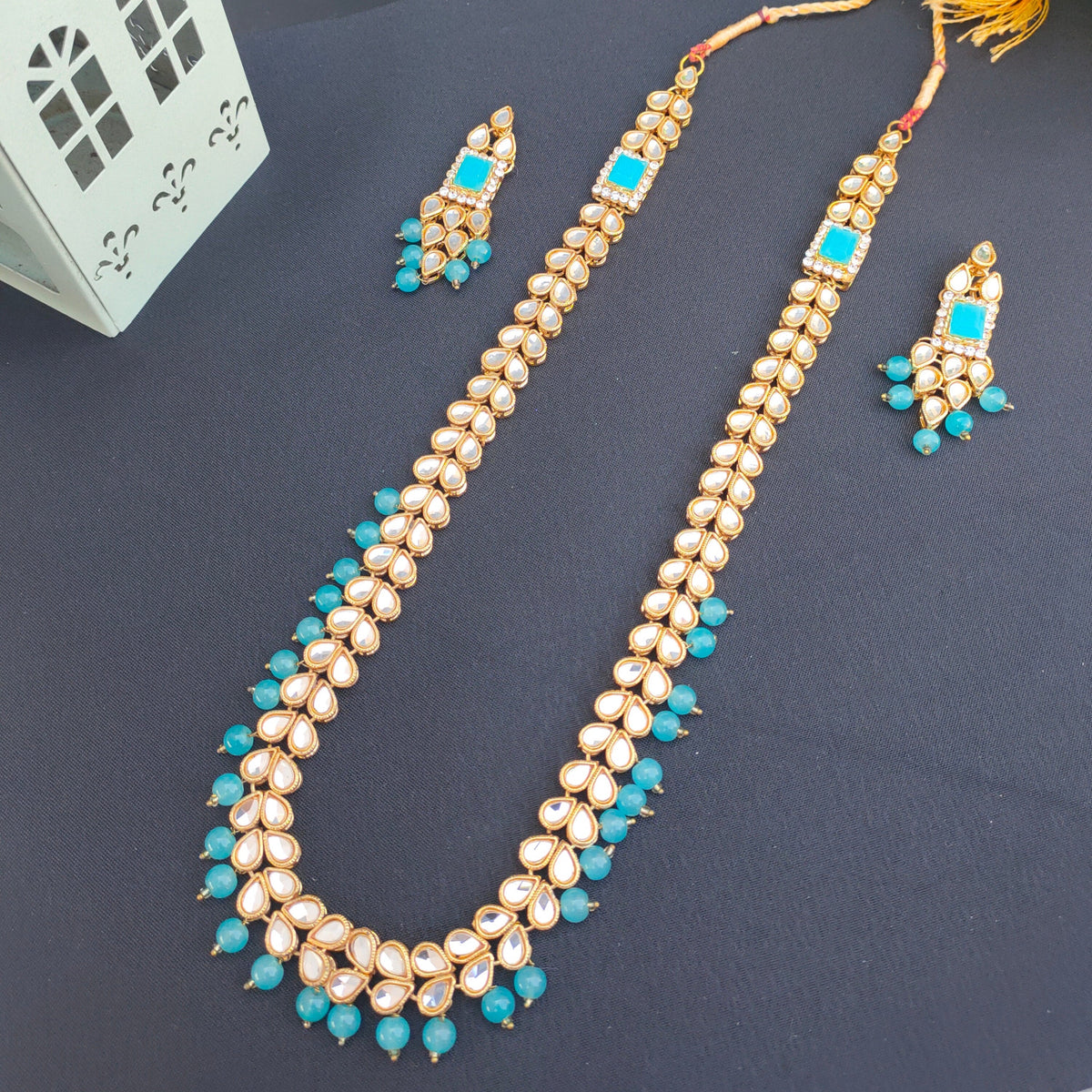 Kundan Mala Set (Ferozi) – Traditional Bridal Jewelry for Weddings &amp; Special Occasions