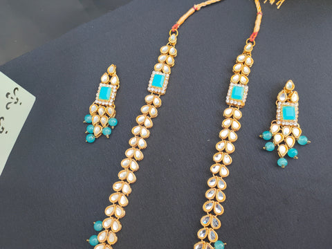 Kundan Mala Set (Ferozi) – Traditional Bridal Jewelry for Weddings &amp; Special Occasions