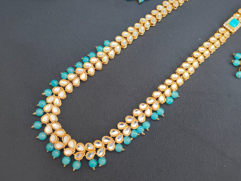 Kundan Mala Set (Ferozi) – Traditional Bridal Jewelry for Weddings &amp; Special Occasions