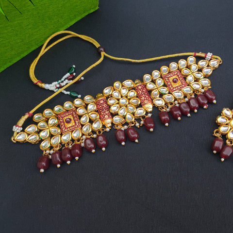 Gul Kundan Choker Set