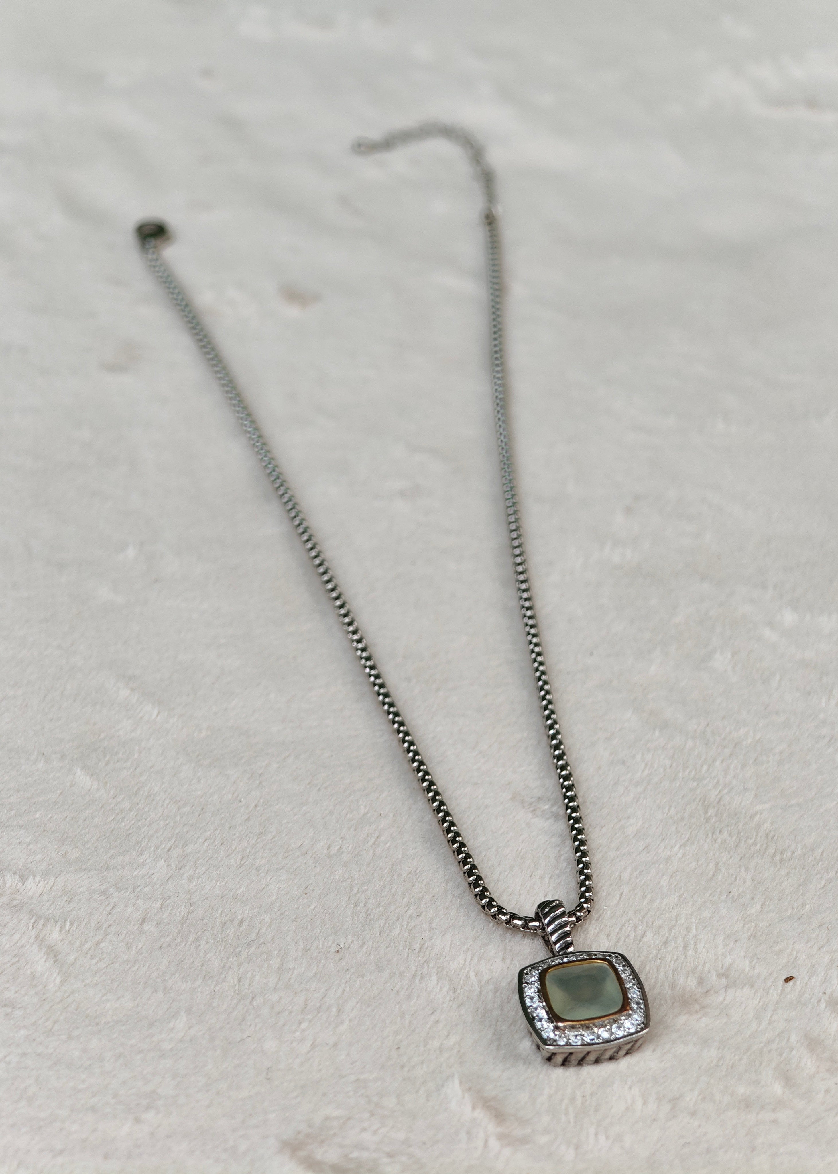 Luna Zircon Halo Pendant Necklace