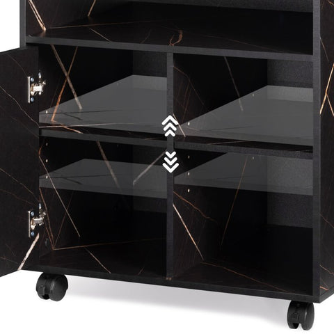 Fortune Rolling Wheel Cabinet Side Table Home Office Trolley - waseeh.com