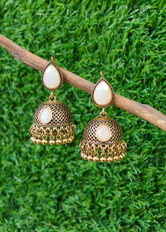 Nazneen Gold Pearl Jhumka