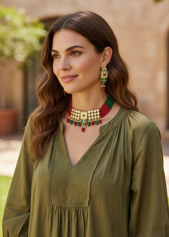 Neel Mahira Kundan Choker Set – Elegant Traditional Jewelry