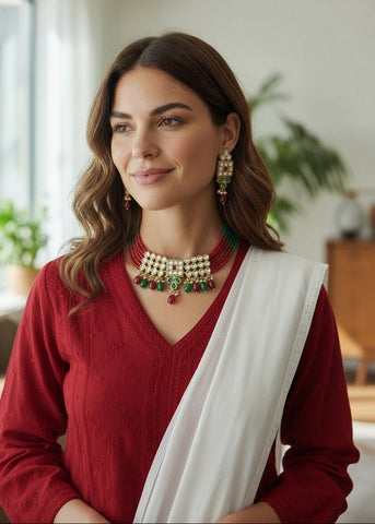 Neel Mahira Kundan Choker Set – Elegant Traditional Jewelry