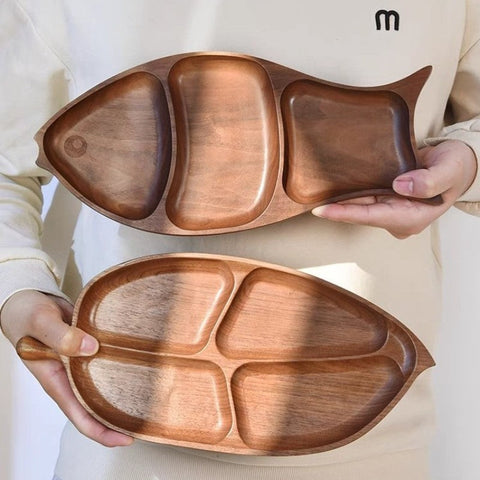 Minimalist Leaf Wooden Platter Tray