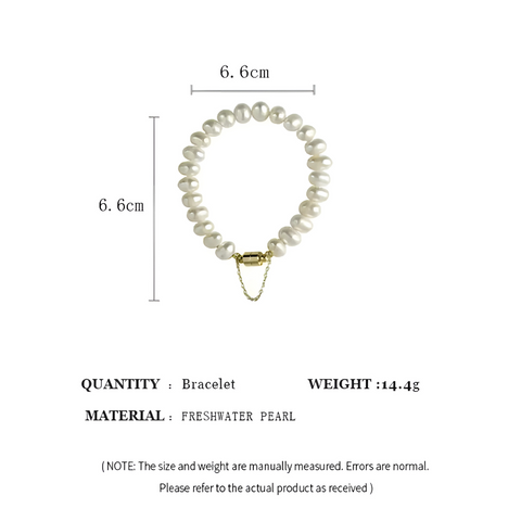 14K Gold-Filled Freshwater Pearl Bracelet | Magnetic Clasp | Women's Luxury Jewelry
