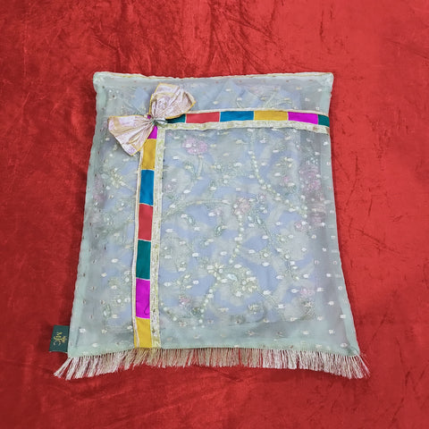 Dress Packaging Bag – Organza with Gota Lace & Zip Closure