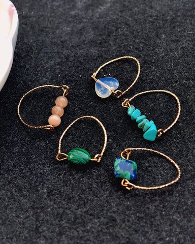 Aurora Gemstone Wire Rings – Minimal Statement Rings