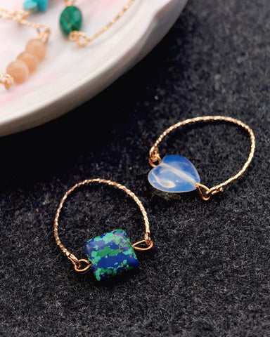 Aurora Gemstone Wire Rings – Minimal Statement Rings