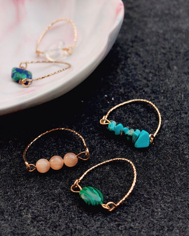 Aurora Gemstone Wire Rings – Minimal Statement Rings